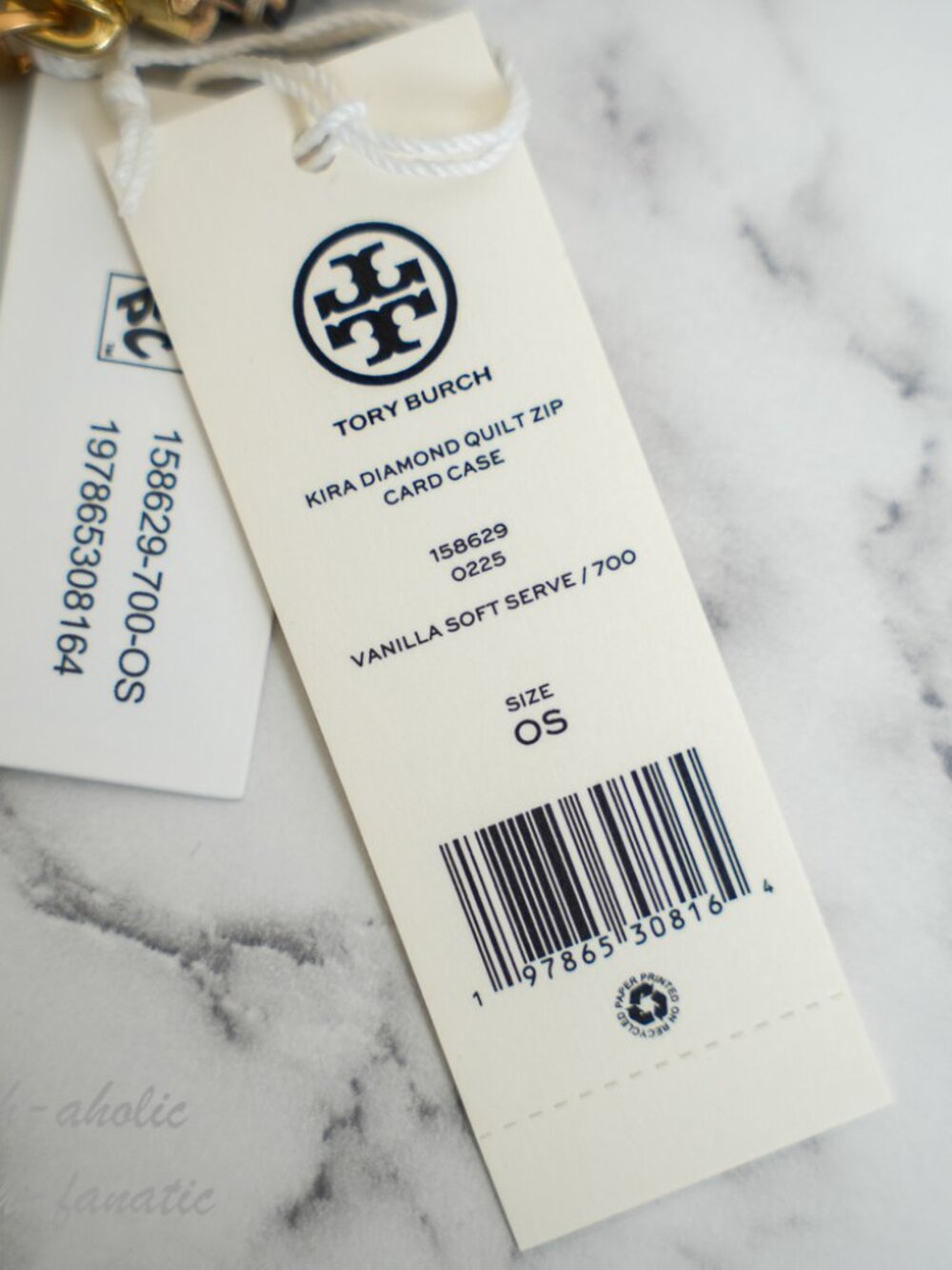 Tory Burch Kira Diamond Quilt Zip Card Case in Vanilla Soft Serve NWT - Picture 4 of 7